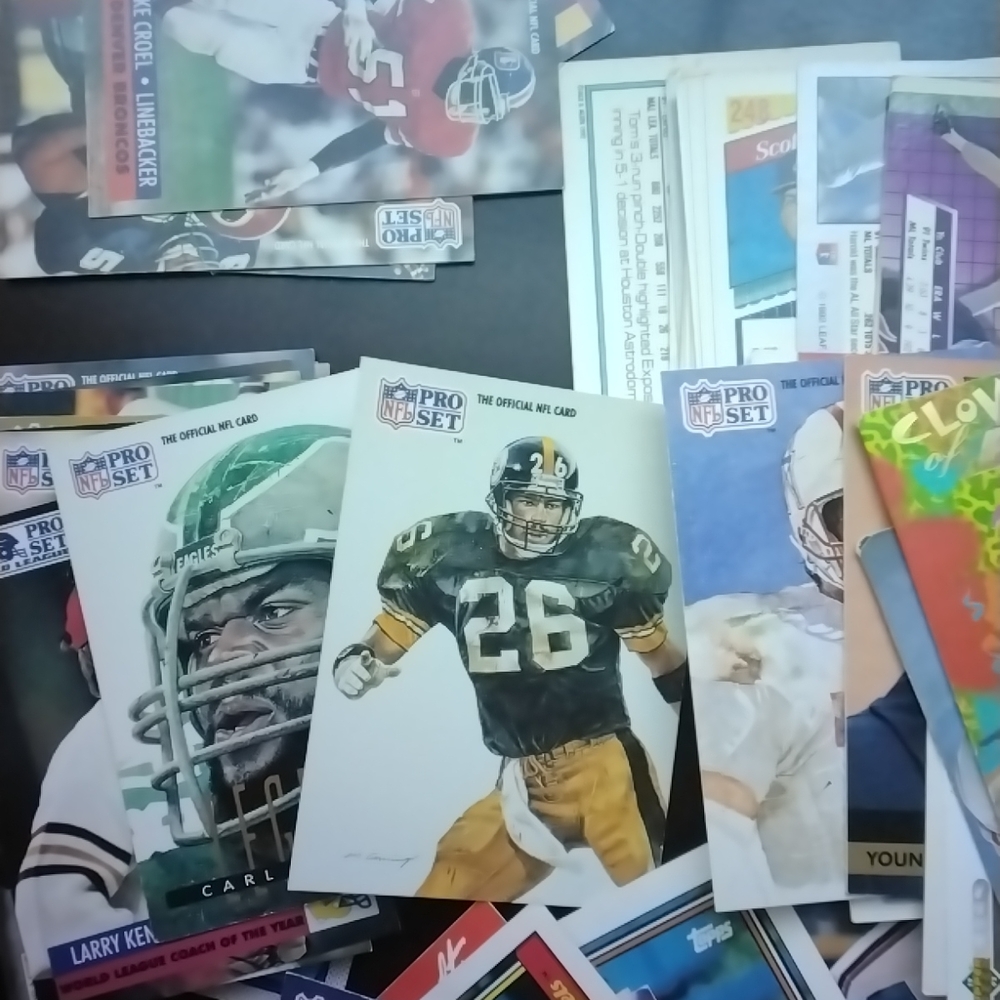 NFL Pro Set Football Cards Collection And Huge Pile Of MLB Cards TOPPS